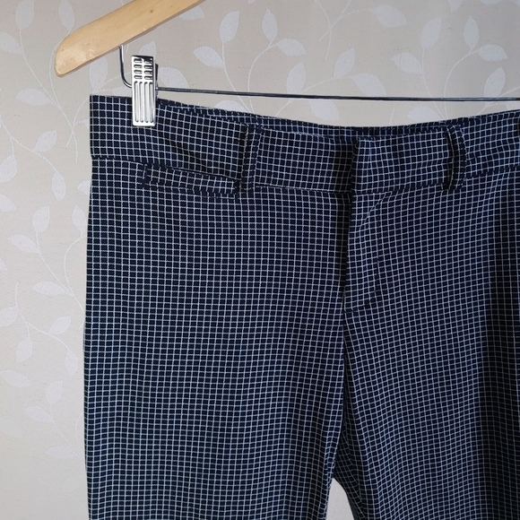 Banana Republic Sloan Fit Windowpane Check Career Trouser Pants Black 6 Petite - Picture 4 of 16
